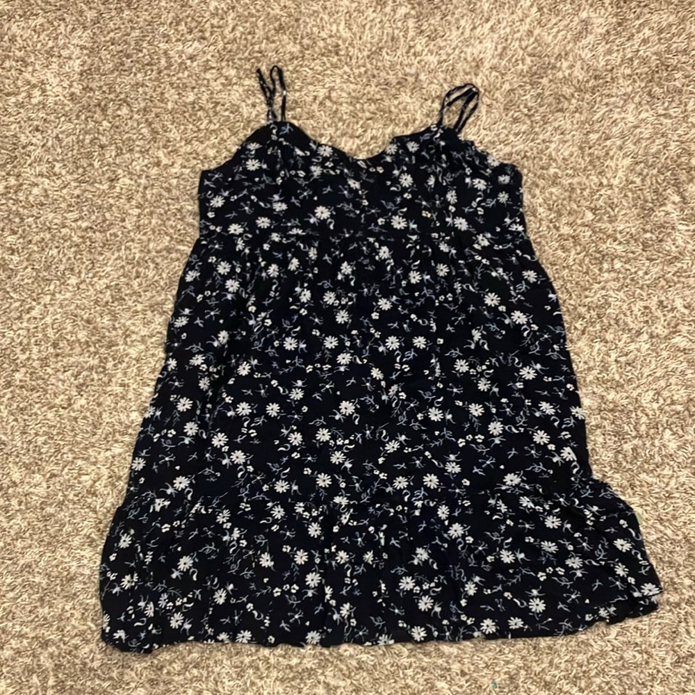 Abound Black and White Ruffled Sleeveless Sundress